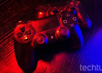 controle, do PS4, joystick, acessório;