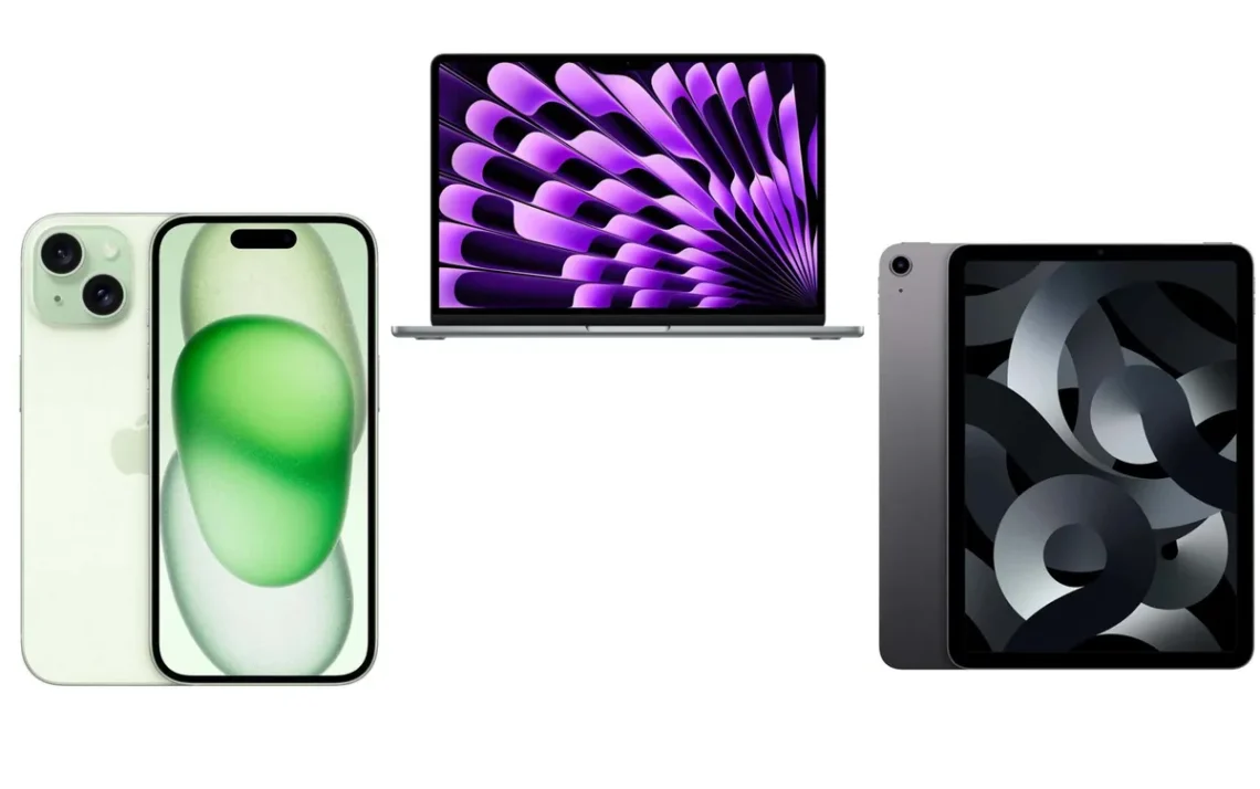 iPhone, iPad, MacBook;