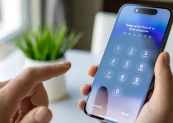 código, de acesso, Touch ID, Face ID;