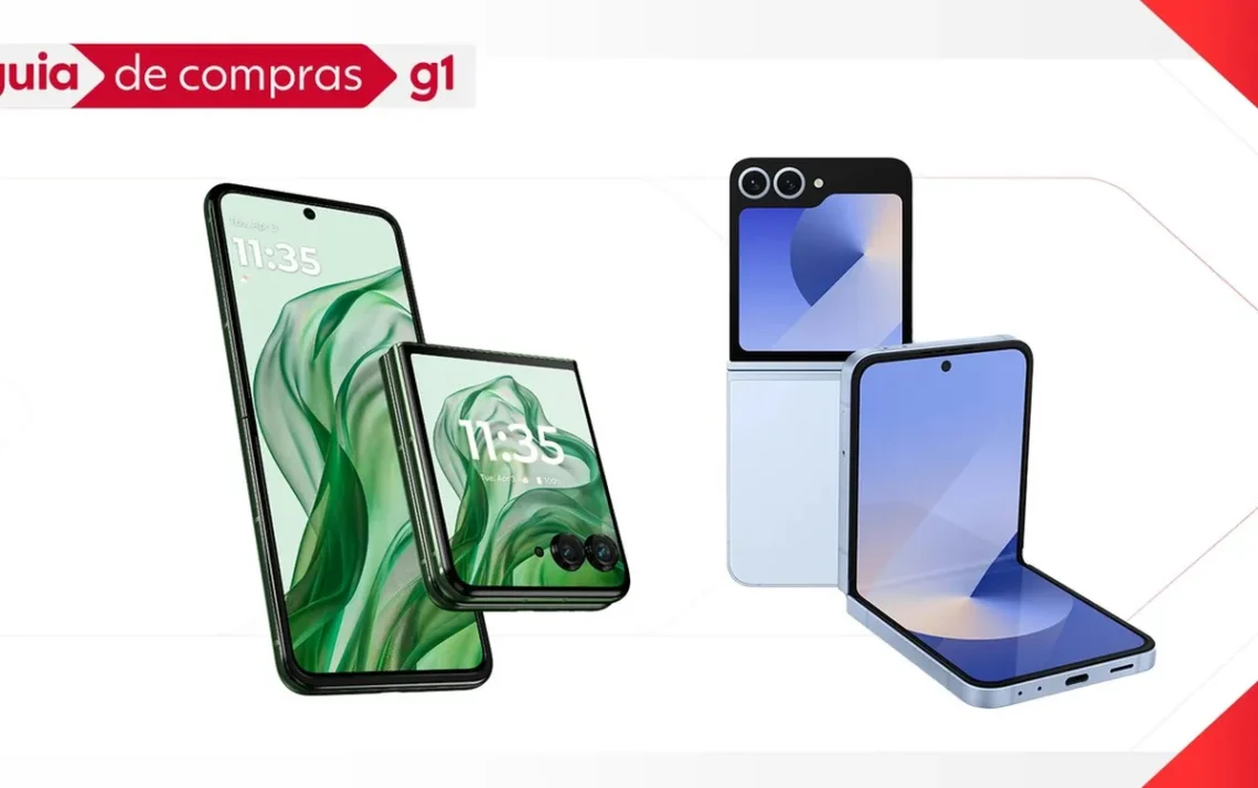 smartphones, celulares dobráveis;